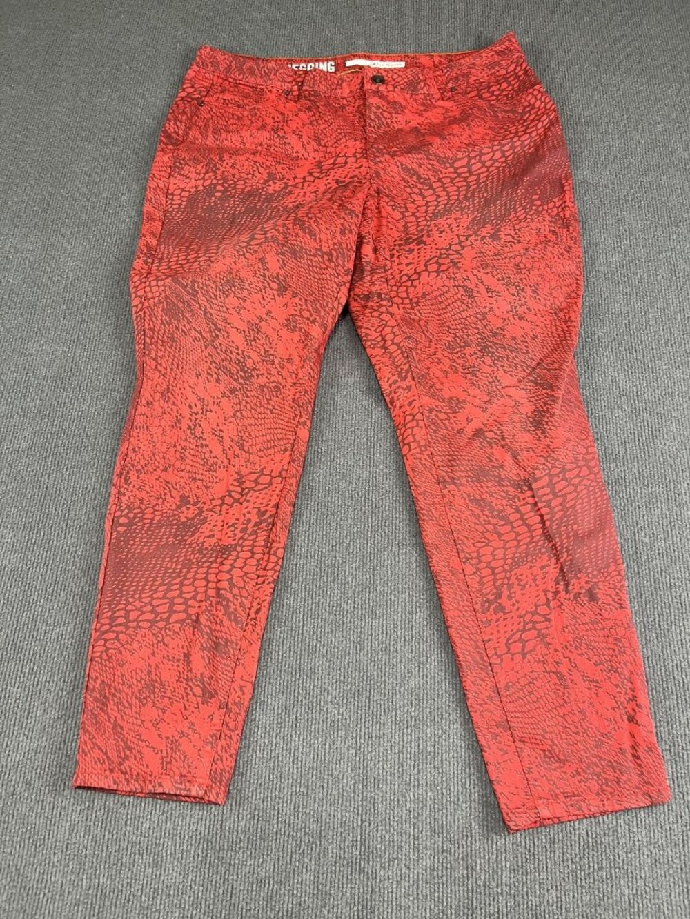 DKNY Jeans Red Snake Print Jeggings 20W Slim Fit